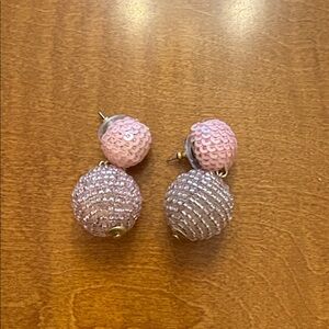 J. Crew | Pink Sequin Ball Earrings